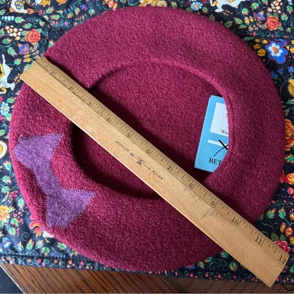 NWT Vintage Betmar Beret Raspberry Wool W Pink Bow #508  NOS New - Picture 7 of 7